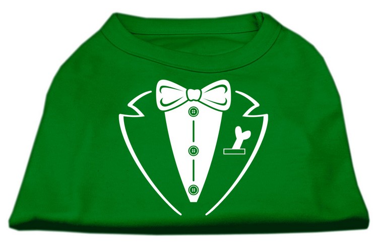 Tuxedo Screen Print Shirt Emerald Green XS